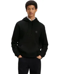 ヒューゴボス メンズ アウター パーカー・スウェット パイル コットン ロゴ Hugo Boss Mens RegularFit Cotton Terry Logo Patchoodie Blackのサムネイル