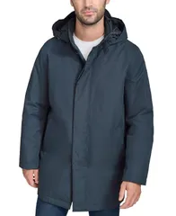 コールハーン メンズ アウター ジャケット・ブルゾン コート Cole Haan Mens Rain Coat with Removable Hood Navy ネイビーのサムネイル