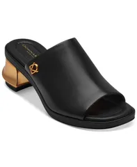 ダナ キャラン ニューヨーク レディース シューズ サンダル レザー Donna Karan New York Womens Tinley Leather Peep Toe Mules Black ブのサムネイル