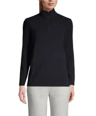 ランズエンド レディース アウター ジャケット・ブルゾン ハーフジップ トール フリース Lands End Womens Tall Fleece Quarter Zipullover Black ブのサムネイル