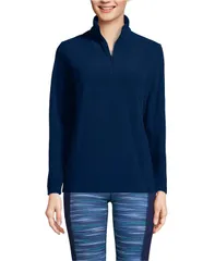 ランズエンド レディース アウター ジャケット・ブルゾン ハーフジップ トール フリース Lands End Womens Tall Fleece Quarter Zipullover Deep seのサムネイル