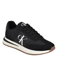 カルバンクライン メンズ シューズ スニーカー レース Calvin Klein Mens Pezrand Casual LaceUp Sneakers Black ブラックのサムネイル