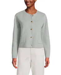 ランズエンド レディース アウター ジャケット・ブルゾン セーター コットン ブレザー Lands End Womens Fine Gauge Cotton Milano Blazer Sweaterのサムネイル