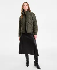 ビーシービージーマックスアズリア レディース アウター ジャケット・ブルゾン A ライン キルティング クロップド ジャケット BCBGMAXAZRIA Womens Cropped Diamondのサムネイル