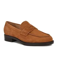 ナインウェスト レディース シューズ パンプス ローファー Nine West Womens Berg SlipOn Penny Loafers Cognac Suedeのサムネイル