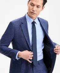 ヒューゴボス メンズ アウター ジャケット・ブルゾン ジャケット Hugo Boss Mens ModernFit Plaid Suit Jacket Dark Blue ブルーのサムネイル