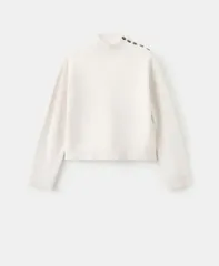 マンゴ レディース アウター ニット・セーター MANGO Womens Button PerkinsNeck Sweater Ecru エクリュのサムネイル