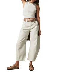 フリーピープル レディース ボトムス デニムパンツ ジーンズ Free People Womens We The Free Good Luck MidRise Barrel Jeans Milkのサムネイル