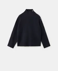 【送料無料】 マンゴ レディース ニット・セーター アウター Womens Buttons PerkinsNeck Sweater Dark Navyのサムネイル