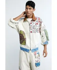 デジグアル メンズ アウター コート パッチワーク Desigual Mens Patchwork coat Off white オフホワイトのサムネイル