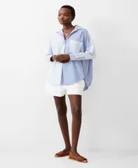 フレンチコネクション レディース トップス シャツ コントラスト ダウン French Connection Womens Contrastriped ButtonDown Shirt Light bのサムネイル