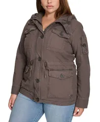 リーバイス レディース アウター ジャケット・ブルゾン Levis Womens Hooded Military Jacket Grey グレーのサムネイル