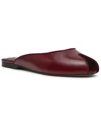 スティーブ マデン レディース シューズ スリッポン・ローファー Steve Madden Womens Bloss Peep Toe SlipOn Flats Burgundy Leather バーのサムネイル
