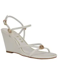 ゲス レディース シューズ サンダル GUESS Womens Devve Strappy G Dressy Wedge Sandals White Patent ホワイトのサムネイル