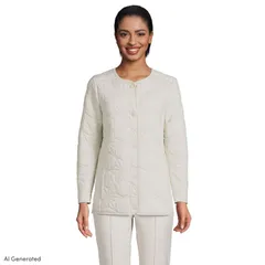 ランズエンド レディース アウター ジャケット・ブルゾン コットン Womens Lands End Insulated Cotton Long Jacket Light Stone ストーンのサムネイル