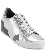 カール ラガーフェルド レディース シューズ スニーカー レース KARLAGERFELD PARIS Womens Melora LaceUp Sneaker silver Leather シルバーのサムネイル