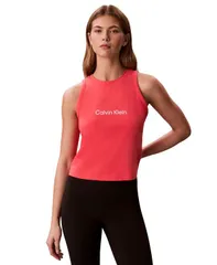 カルバンクライン レディース トップス タンクトップ クロップド Calvin Klein Performance Womens Cropped Tank Topunch Pink ピンクのサムネイル