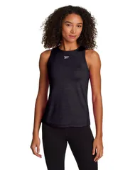 リーボック レディース トップス タンクトップ クルーネック Reebok Womens Marled Crewneck Performance Tank Top Black Heather Darkのサムネイル
