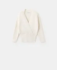 マンゴ レディース アウター ニット・セーター Vネック リブ MANGO Womens VNeck Ribbed Knit Sweater Ecru エクリュのサムネイル