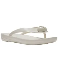 フィットフロップ レディース シューズ スリッポン・ローファー サンダル FitFlop Womens Iqushion GlossyButton SlipOn Sandals Cream クリームのサムネイル