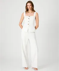 フレンチコネクション レディース トップス シャツ ダウン French Connection Womens Twill Square Neck ButtonDown Top Summer Whiのサムネイル