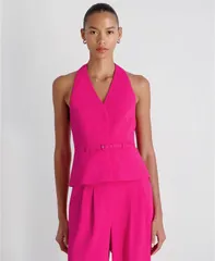 フレンチコネクション レディース トップス シャツ Vネック ホルター French Connection Womens Harry Suiting Belted Halter VNeck Top Eのサムネイル