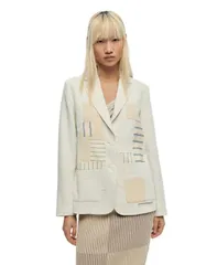 デジグアル レディース アウター ジャケット・ブルゾン パッチワーク ブレザー Desigual Womens patchwork blazer Off white オフホワイトのサムネイル
