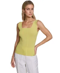 カルバンクライン レディース トップス タンクトップ セーター Calvin Klein Womenscoop Neck Sweater Tank Topearのサムネイル
