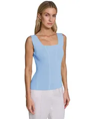 カルバンクライン レディース トップス タンクトップ セーター Calvin Klein Womenscoop Neck Sweater Tank Top Breezeのサムネイル