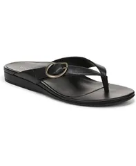 バイオニック レディース シューズ パンプス サンダル Vionic Womens Grove Thong Sandals Black leather ブラックのサムネイル