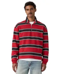 リーバイス メンズ アウター ニット・セーター Levis Mens Cameron QuarterZip Sweater Stripemboldened ストライプのサムネイル