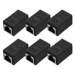 6 パック RJ45 イーサネットカプラー 女性から女性への Cat6 カプラー イーサネット延長アダプター ネットワークコネクター Cat8/Cat7/Cat6/Cat5e/Cat5 用 黒c575