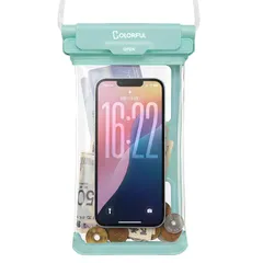 COLORFUL スマホ防水ケース 年新型 側面ボタンが押しやすい 全方位立体構造 IPX8防水規格 Face ID 水中撮影 ケースを付けたまま操作可能 スマホポーチ 7.3インチ対応 一体型ストラップホール 82cm長さ調整可能 首掛け 斜め掛け 海 プーのサムネイル