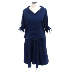 ジルバイジルスチュアート JILL by JILLSTUART セットアップ ブラウス ＆ ギャザー スカート 無地 FR ネイビー 紺 /FT3のサムネイル
