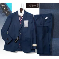 新品10.8万円  大手百貨店扱い 10マンス『CERRUTI チェルッティ ジェノバ 伊製生地』ウール100% 綾織 無地 スーツA5紺(B) 1520091のサムネイル