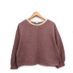パーリッシィ PAR ICI カットソー Tシャツ 長袖 コットン チェック F レッド 赤 /KT27のサムネイル