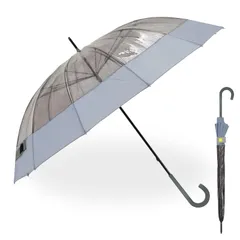 小川(Ogawa) レディース雨傘 長傘 ビニール傘 12本骨 60cm ゼロアンド ブルーグレー ナノはっ水 手開き式 切り継ぎ 安全カバー ギフト 52341 0のサムネイル
