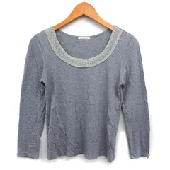 ルクールブラン le.coeur blanc ラウンドネック カットソー Tシャツ コットン混 ストレッチ 長袖 グレー /NT24のサムネイル
