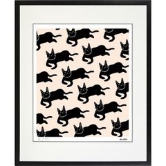 版画 斎藤清 ネコ猫 慈愛 小型版額装品 - メルカリ