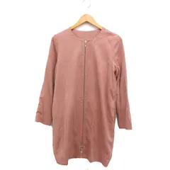 ラウンジドレス ガリャルダガランテ Loungedress GALLARDAGALANTE スエードライク ノーカラー コート アウター ミドル丈 無地 1 ピンク /FT31のサムネイル