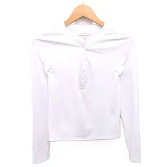 エアロポステール AEROPOSTALE カットソー Tシャツ ヘンリーネック リブカットソー 長袖 M ホワイト 白 /TTのサムネイル