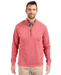 カッターアンドバック メンズ アウター ジャケット・ブルゾン ハーフジップ トール ニット Cutter Buck Adapt Eco Knit Heather Mens Big Tall Quartのサムネイル