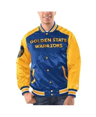 スターター メンズ アウター ジャケット・ブルゾン サテン ジャケット Starter Mens Royal Gold Golden State Warriors Renegade Satin Fulのサムネイル
