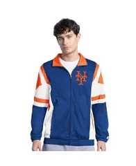 スターター メンズ アウター ジャケット・ブルゾン ジャケット Starter Mens RoyalOrange New York Mets Contender Tricot FullZip Tracのサムネイル