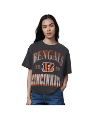 スターター レディース トップス Tシャツ Starter Womens Heather Black Cincinnati Bengals Oversized Hall ofame TShirt Heのサムネイル