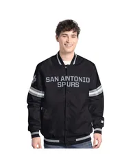 スターター メンズ アウター ジャケット・ブルゾン ジャケット Starter Mens BlackSilver San Antonio Spurs Scout Full Snap Varsity Jのサムネイル