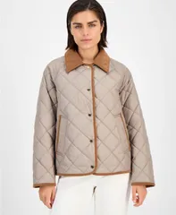 ロンドンフォグ レディース アウター ジャケット・ブルゾン コーデュロイ キルティング コート London Fog Womens Reversible Quilted CorduroyTrim Coのサムネイル