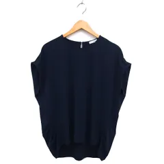 ベアトリス BEATRICE バックロング ボートネック カットソー フレンチスリーブ 半袖 38 紺 ネイビー /NT31のサムネイル