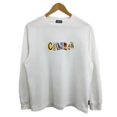 コールマン COLEMAN Tシャツ カットソー プルオーバー クルーネック プリント ロゴ 長袖 M 白 黒 ホワイト ブラックのサムネイル