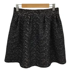 ジ エンポリアム THE EMPORIUM スカート フレア ミニ レース ウエストゴム M 黒 ピンク ブラックのサムネイル